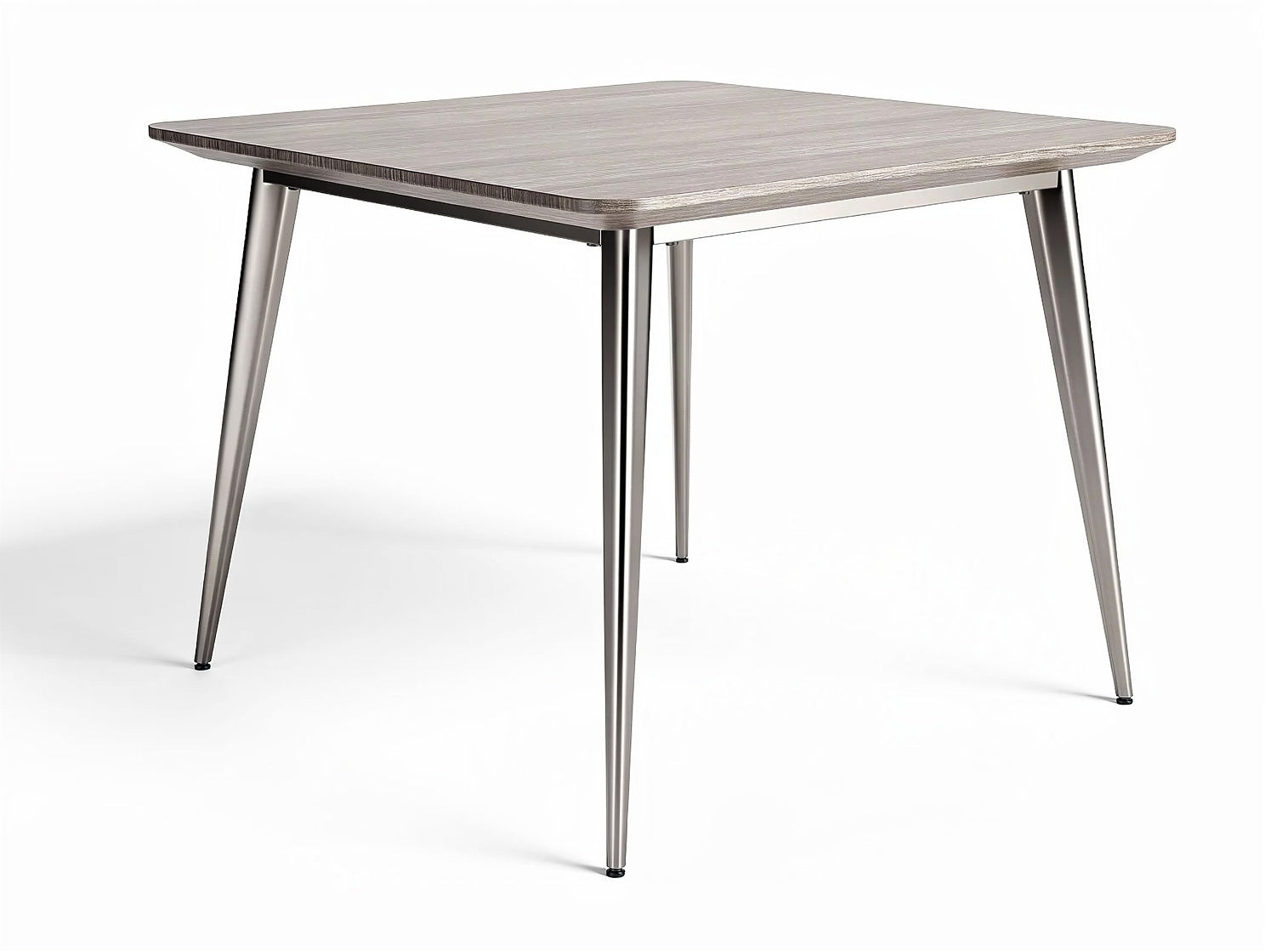 **Moderne quadratische Tisch mit Metallbeinen und Holzplatte**