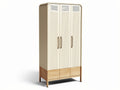 **Moderner Kleiderschrank mit Holzfüßen und Lüftungsgitter**