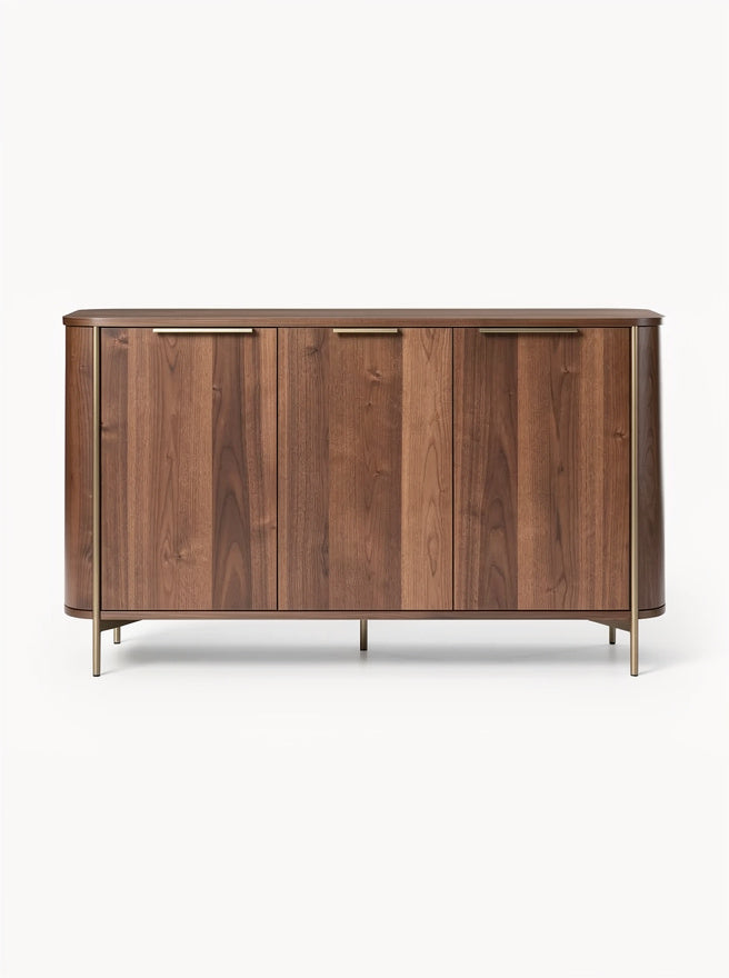 Holzene Anrichte mit Metallfüßen und minimalistischer Gestaltung**