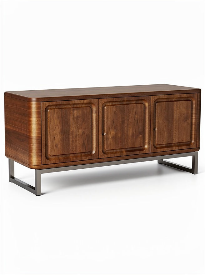 Modernes Holzsideboard mit Metallgestell**