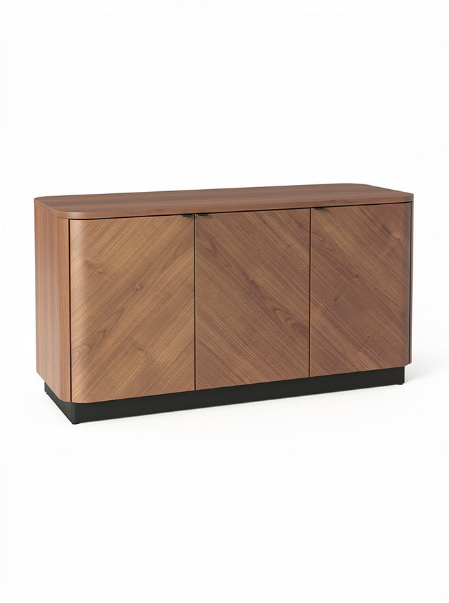 Moderner Holzschrank mit drei Türen und abgerundeten Kanten**